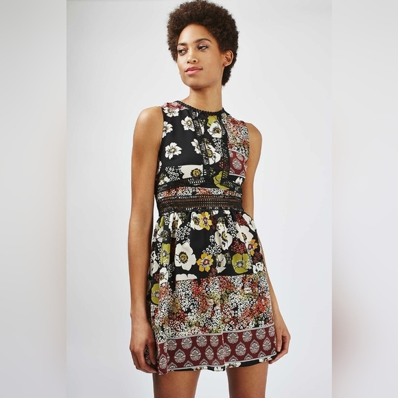 Topshop Dresses & Skirts - #141 Topshop Floral Patchwork Dress Size 6